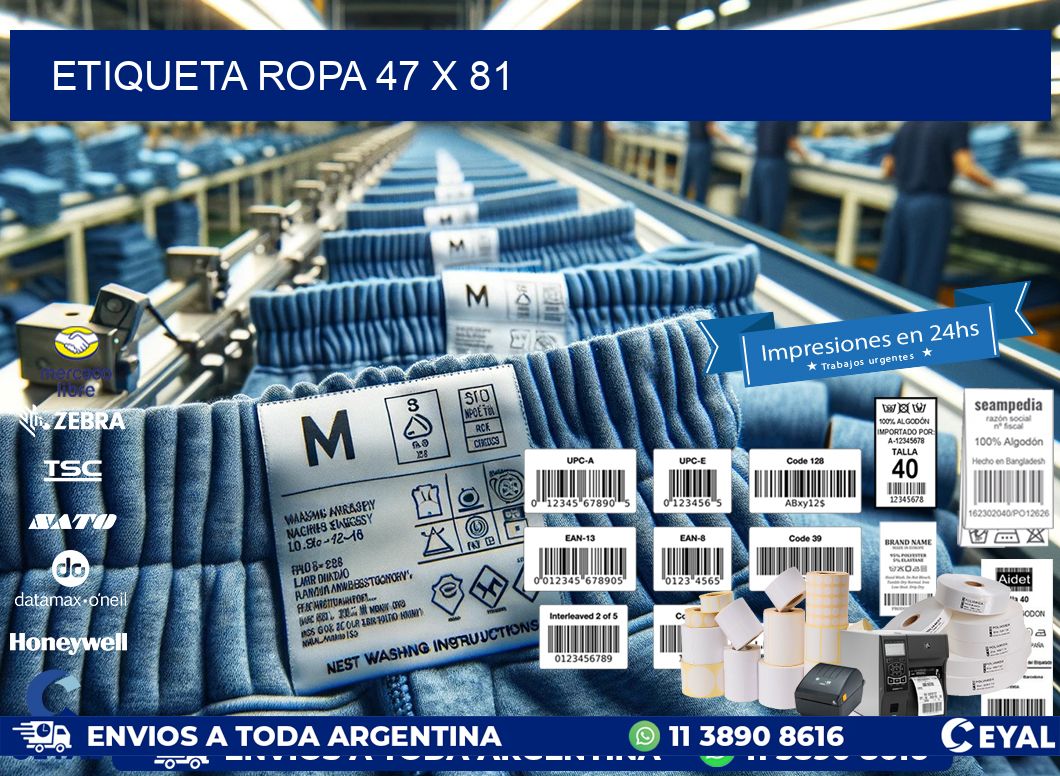 ETIQUETA ROPA 47 x 81