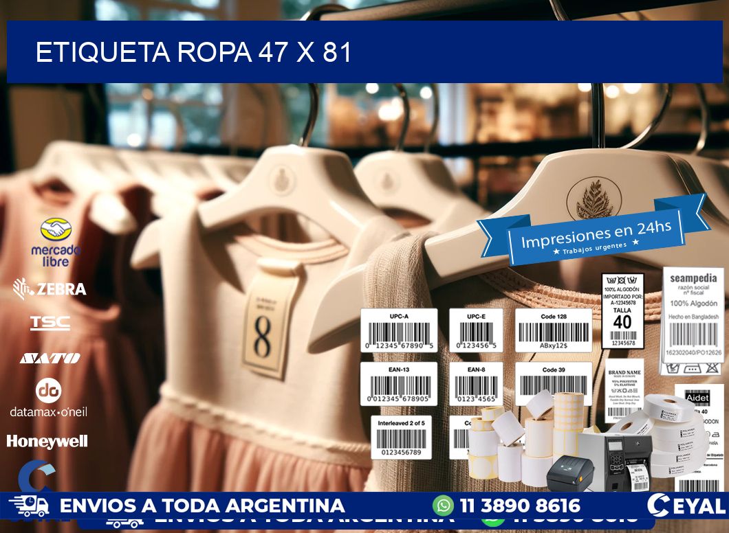 ETIQUETA ROPA 47 x 81