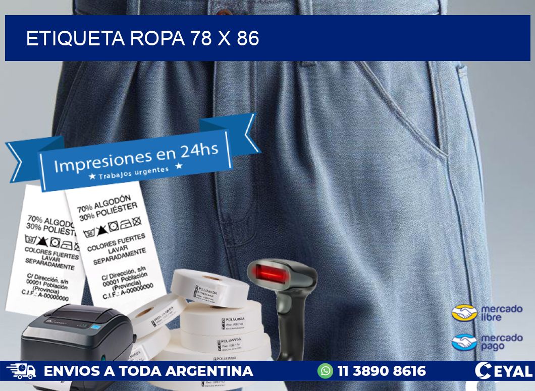 ETIQUETA ROPA 78 x 86