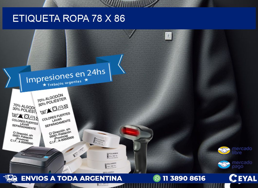 ETIQUETA ROPA 78 x 86