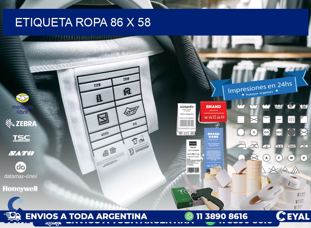 ETIQUETA ROPA 86 x 58