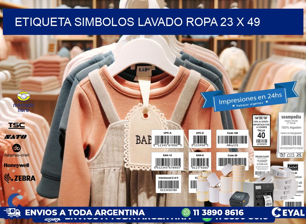 ETIQUETA SIMBOLOS LAVADO ROPA 23 x 49