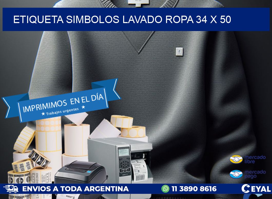 ETIQUETA SIMBOLOS LAVADO ROPA 34 x 50