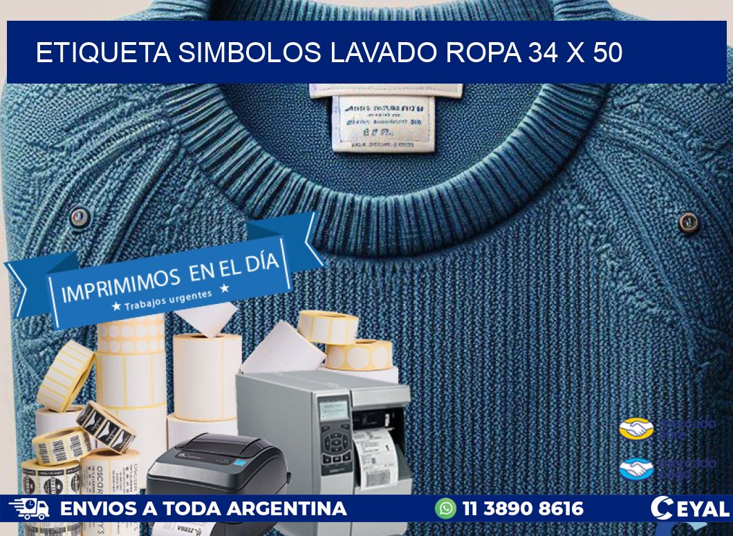 ETIQUETA SIMBOLOS LAVADO ROPA 34 x 50