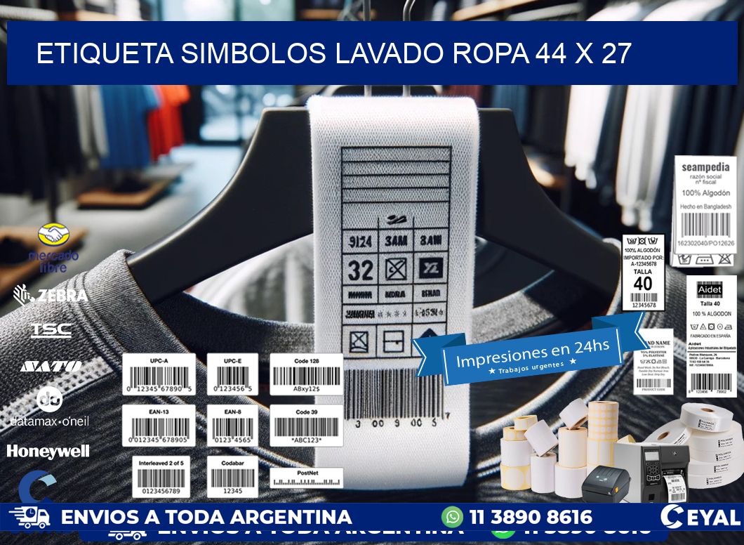 ETIQUETA SIMBOLOS LAVADO ROPA 44 x 27