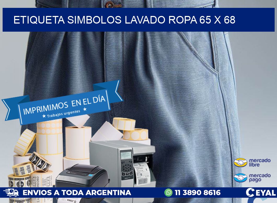 ETIQUETA SIMBOLOS LAVADO ROPA 65 x 68