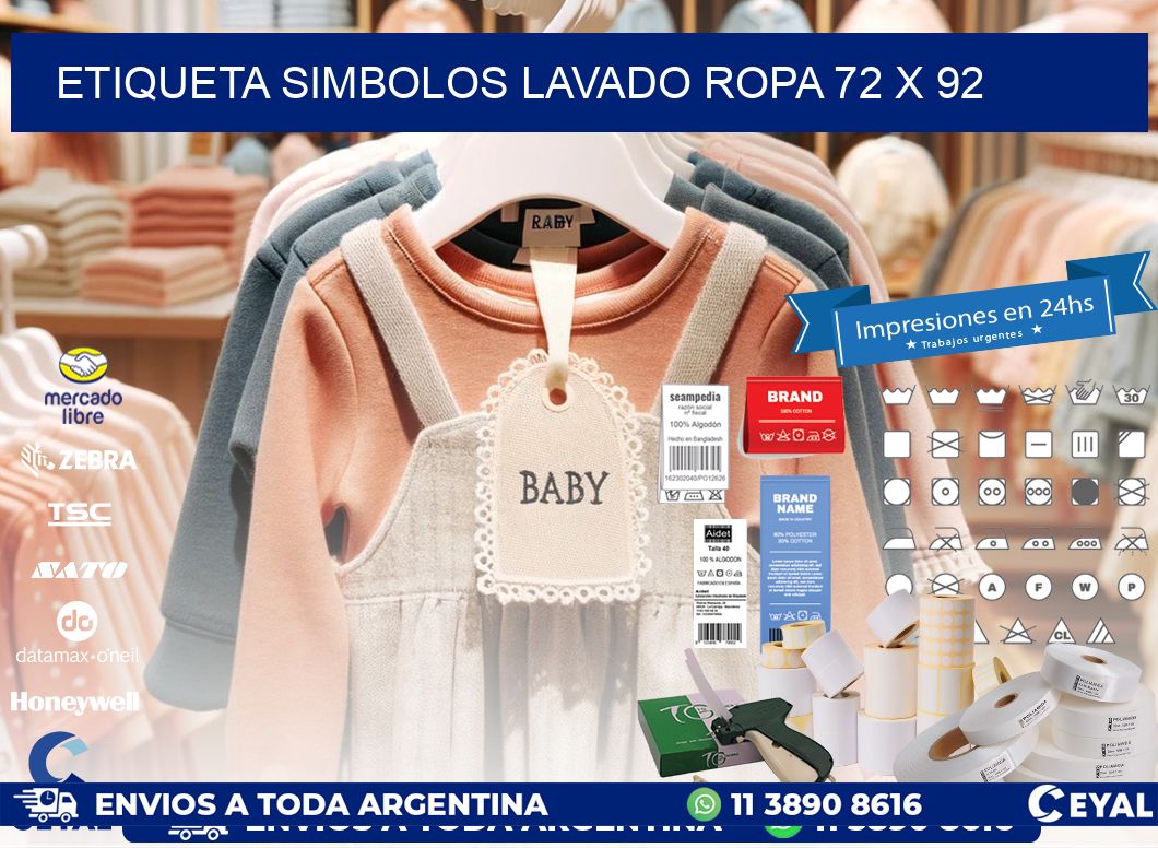 ETIQUETA SIMBOLOS LAVADO ROPA 72 x 92