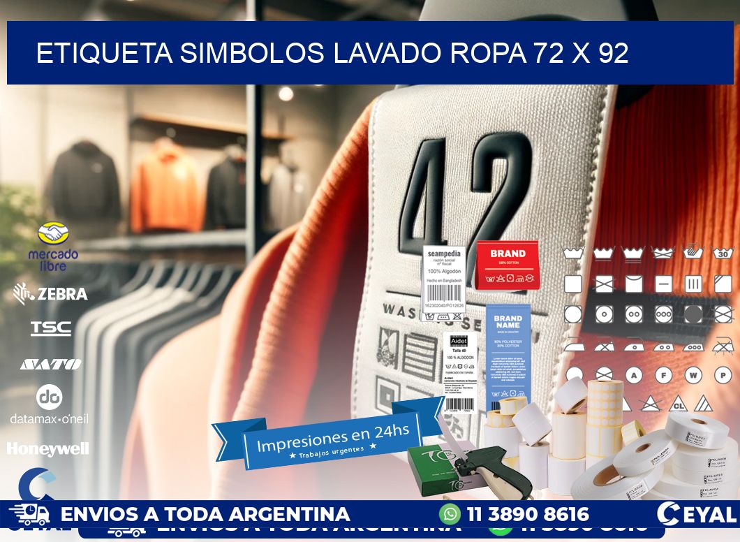 ETIQUETA SIMBOLOS LAVADO ROPA 72 x 92