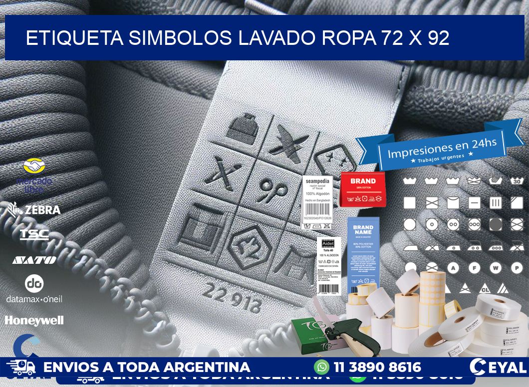 ETIQUETA SIMBOLOS LAVADO ROPA 72 x 92