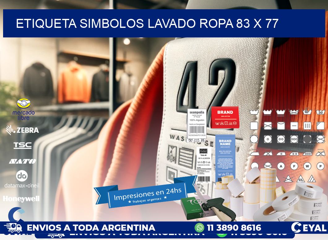 ETIQUETA SIMBOLOS LAVADO ROPA 83 x 77