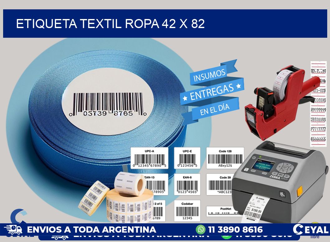 ETIQUETA TEXTIL ROPA 42 x 82