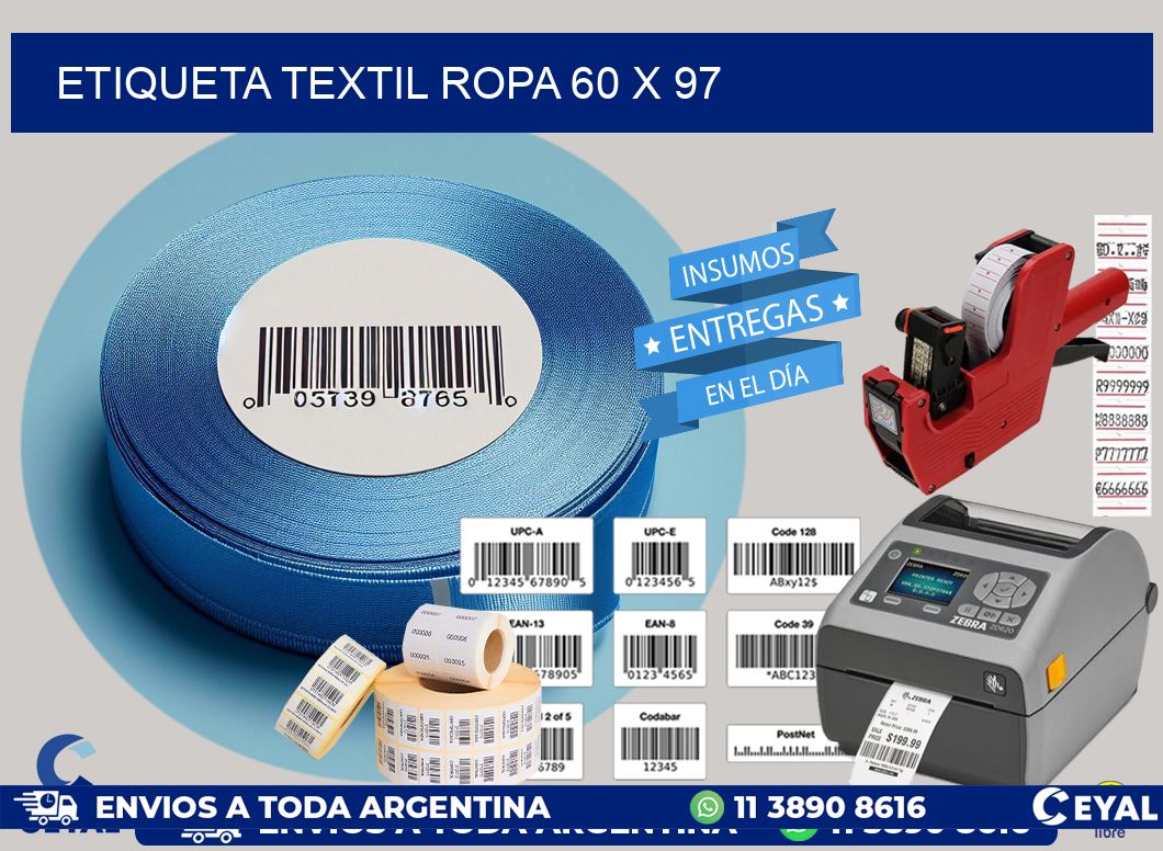 ETIQUETA TEXTIL ROPA 60 x 97