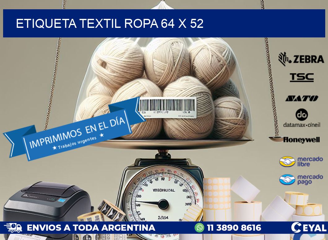 ETIQUETA TEXTIL ROPA 64 x 52