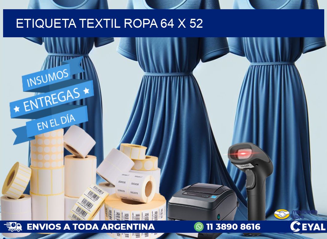 ETIQUETA TEXTIL ROPA 64 x 52