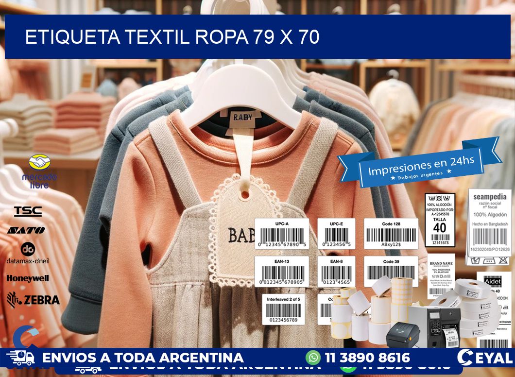 ETIQUETA TEXTIL ROPA 79 x 70