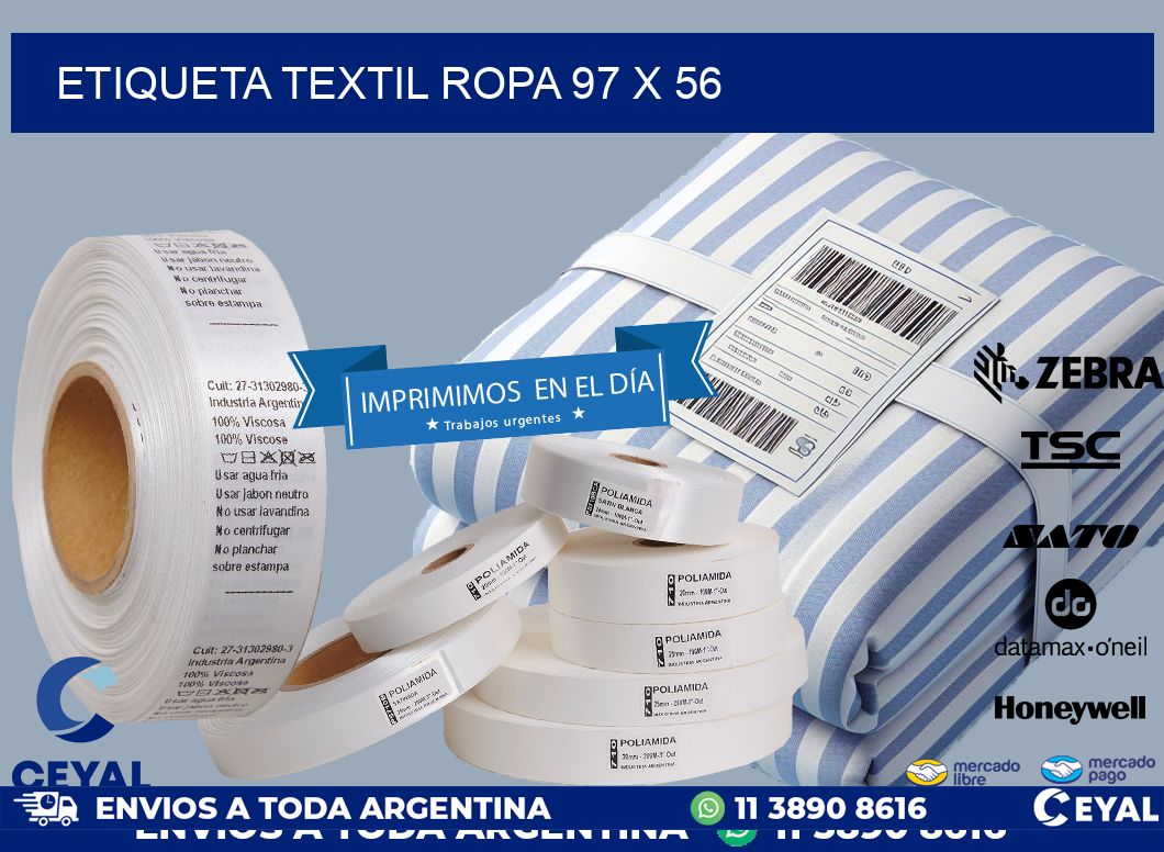 ETIQUETA TEXTIL ROPA 97 x 56