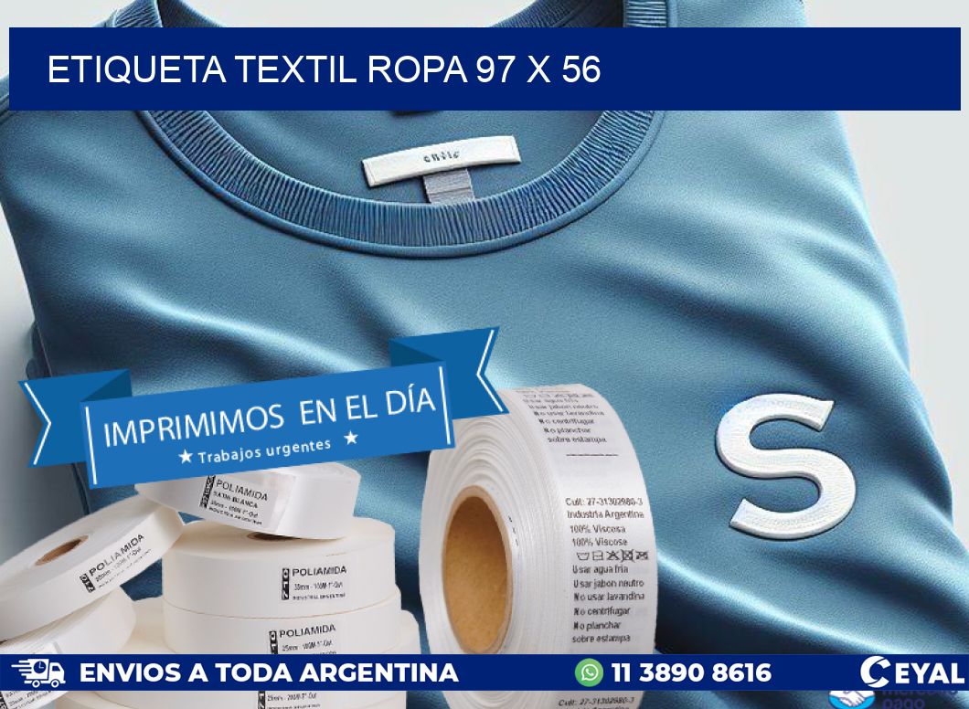 ETIQUETA TEXTIL ROPA 97 x 56