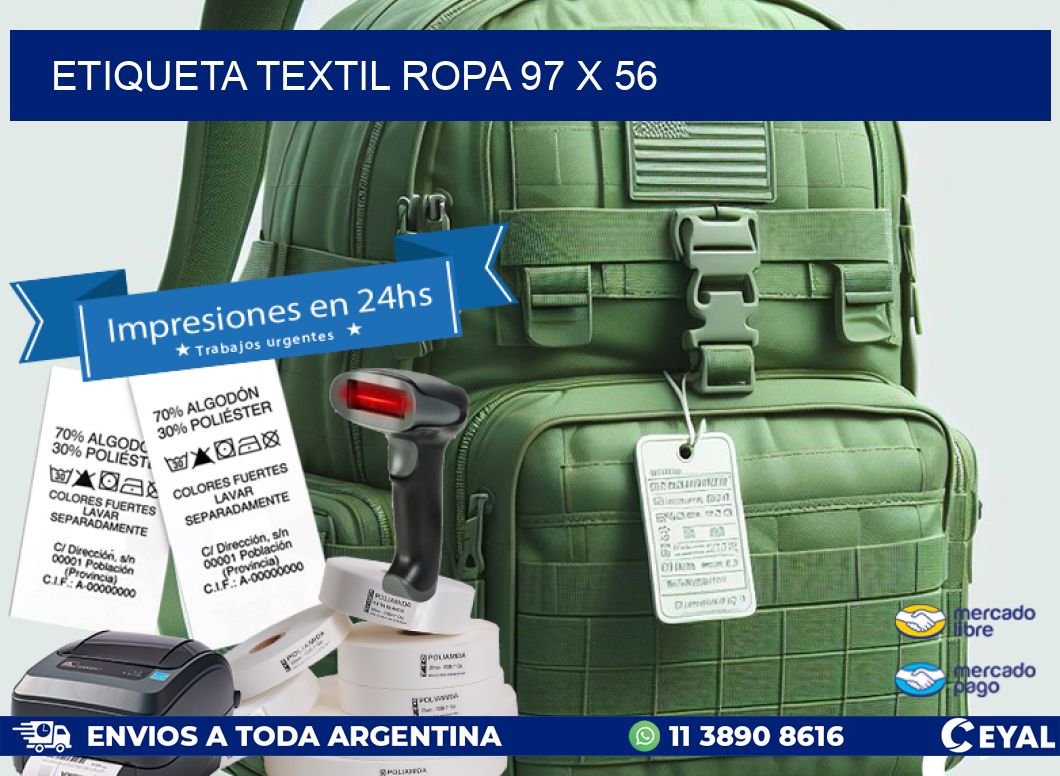 ETIQUETA TEXTIL ROPA 97 x 56