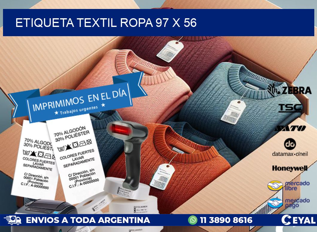 ETIQUETA TEXTIL ROPA 97 x 56