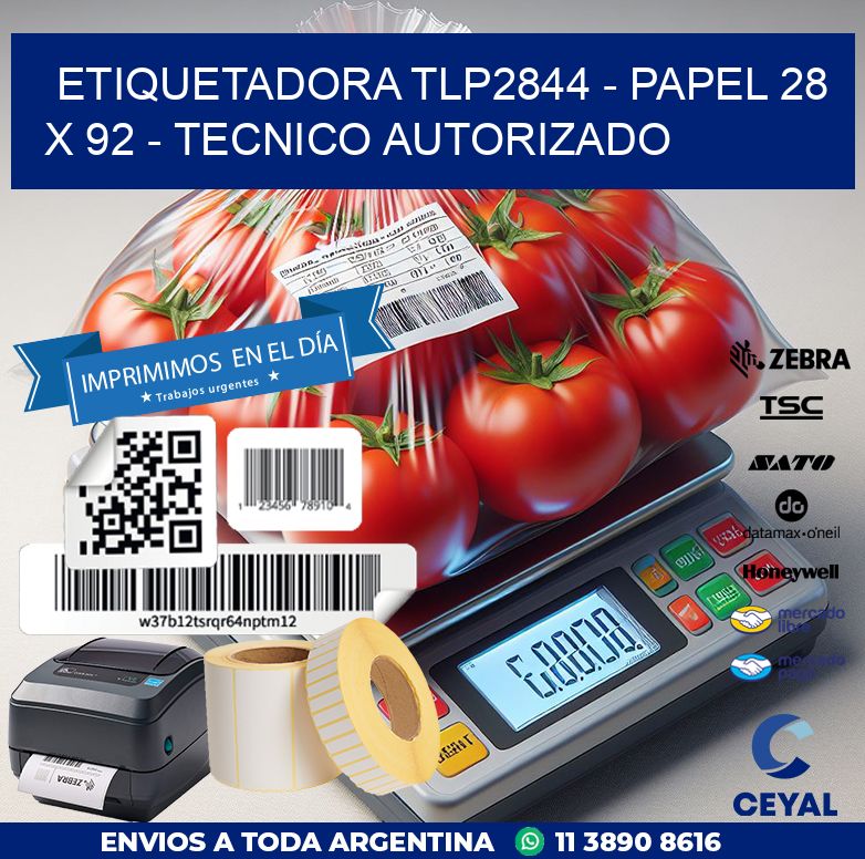 ETIQUETADORA TLP2844 – PAPEL 28 x 92 – TECNICO AUTORIZADO