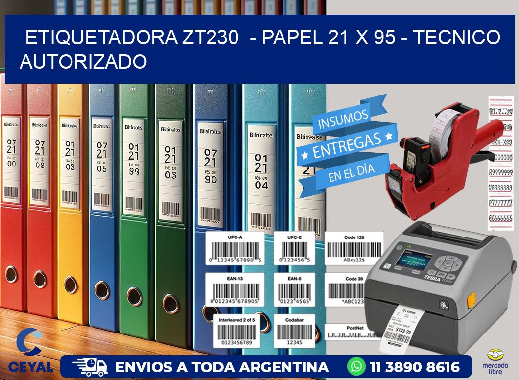 ETIQUETADORA ZT230  - PAPEL 21 x 95 - TECNICO AUTORIZADO