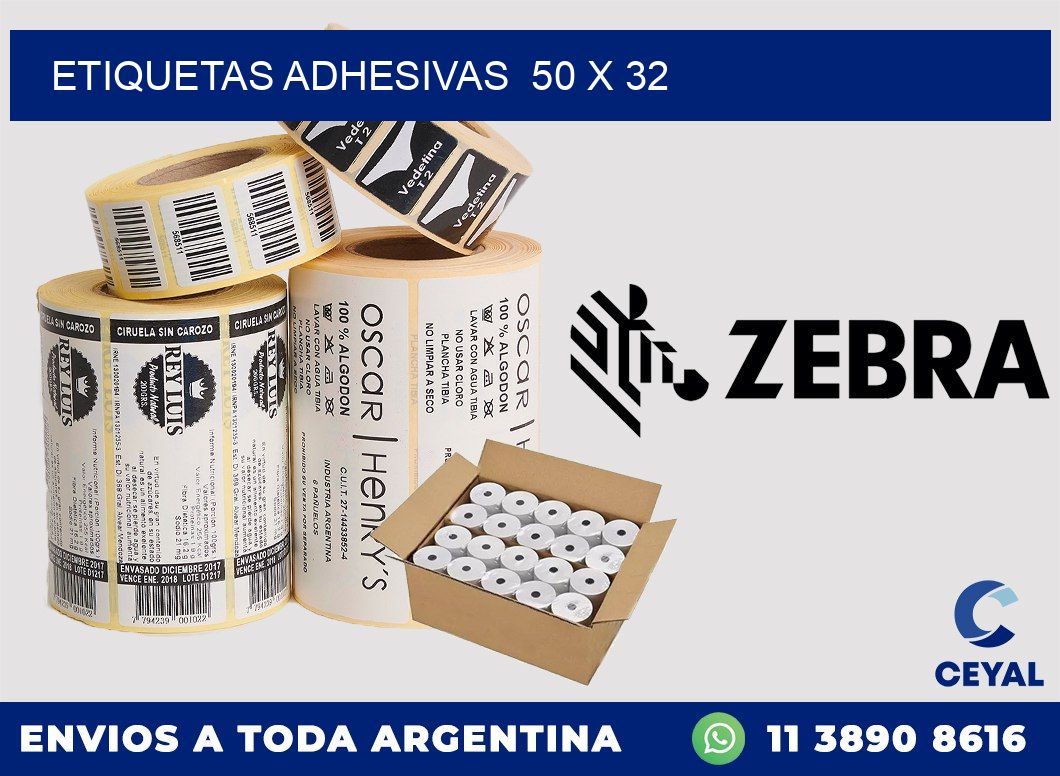 ETIQUETAS ADHESIVAS  50 x 32