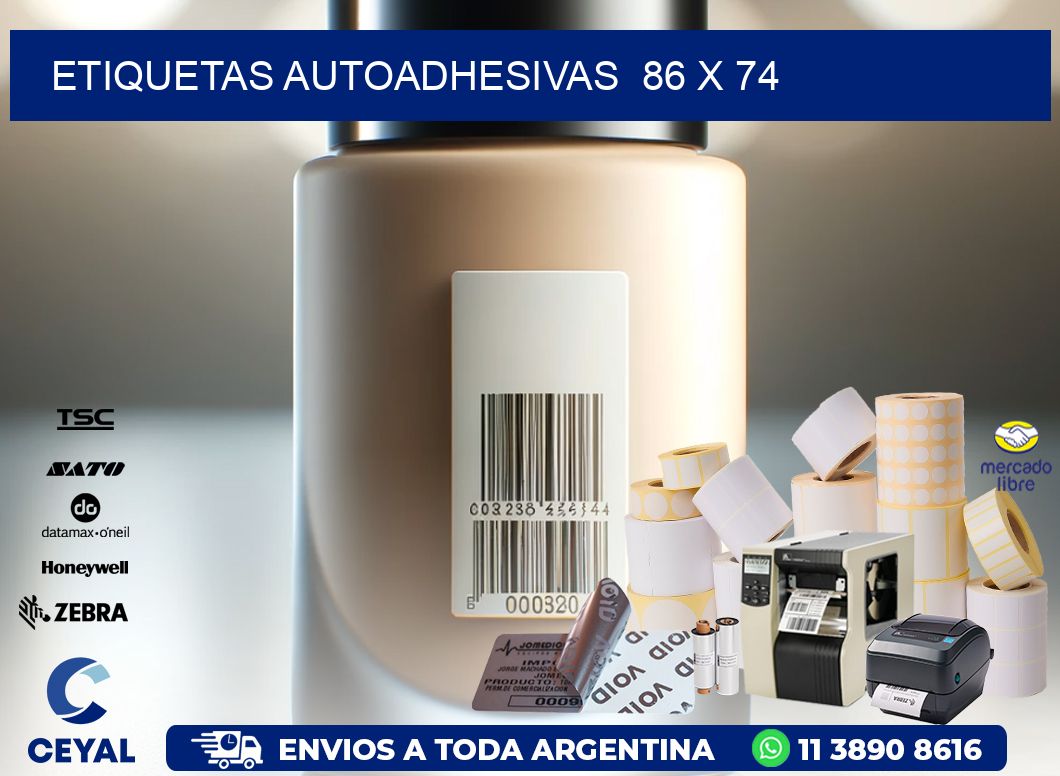 ETIQUETAS AUTOADHESIVAS  86 x 74