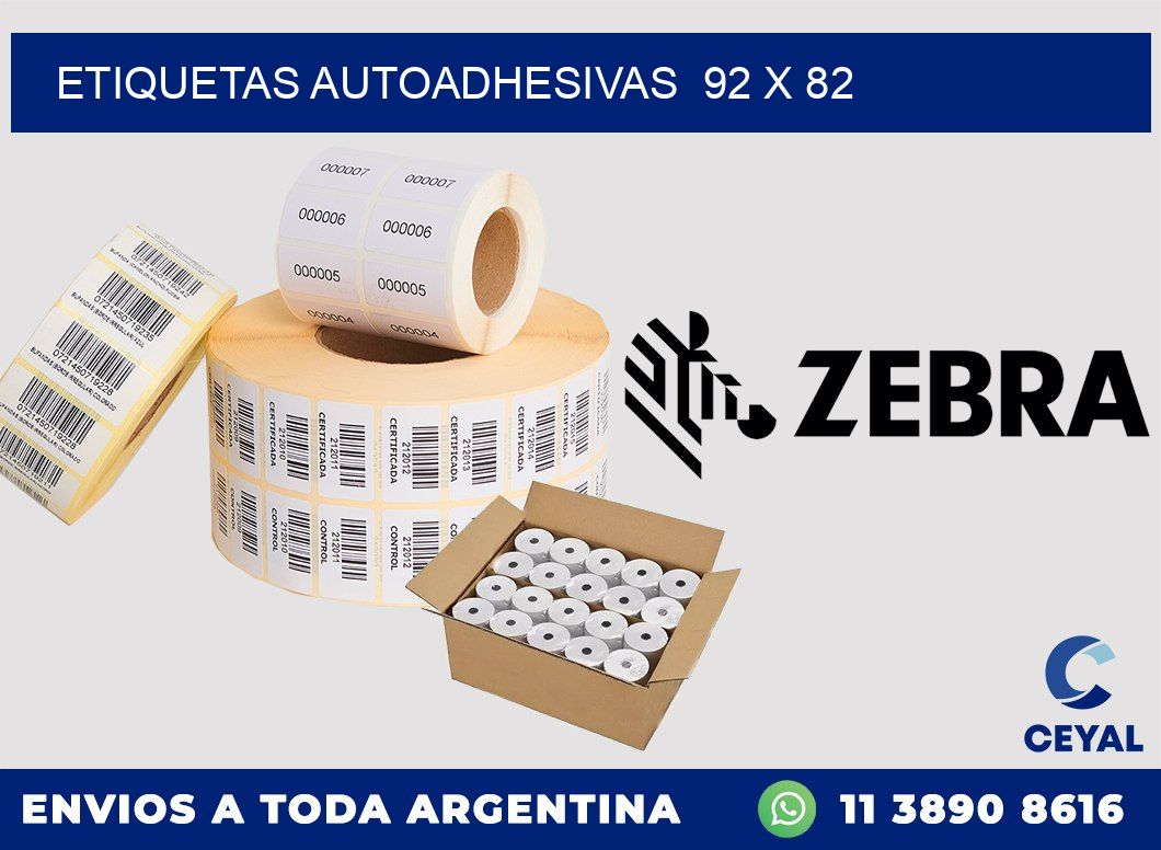 ETIQUETAS AUTOADHESIVAS  92 x 82