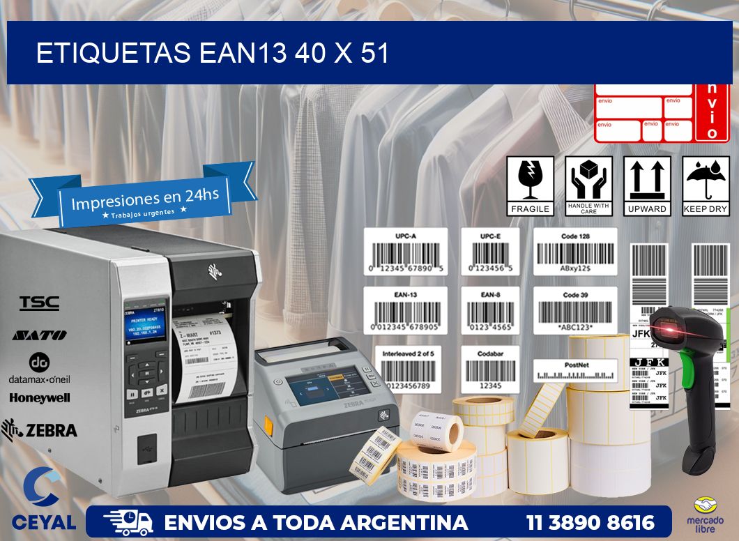 ETIQUETAS EAN13 40 x 51