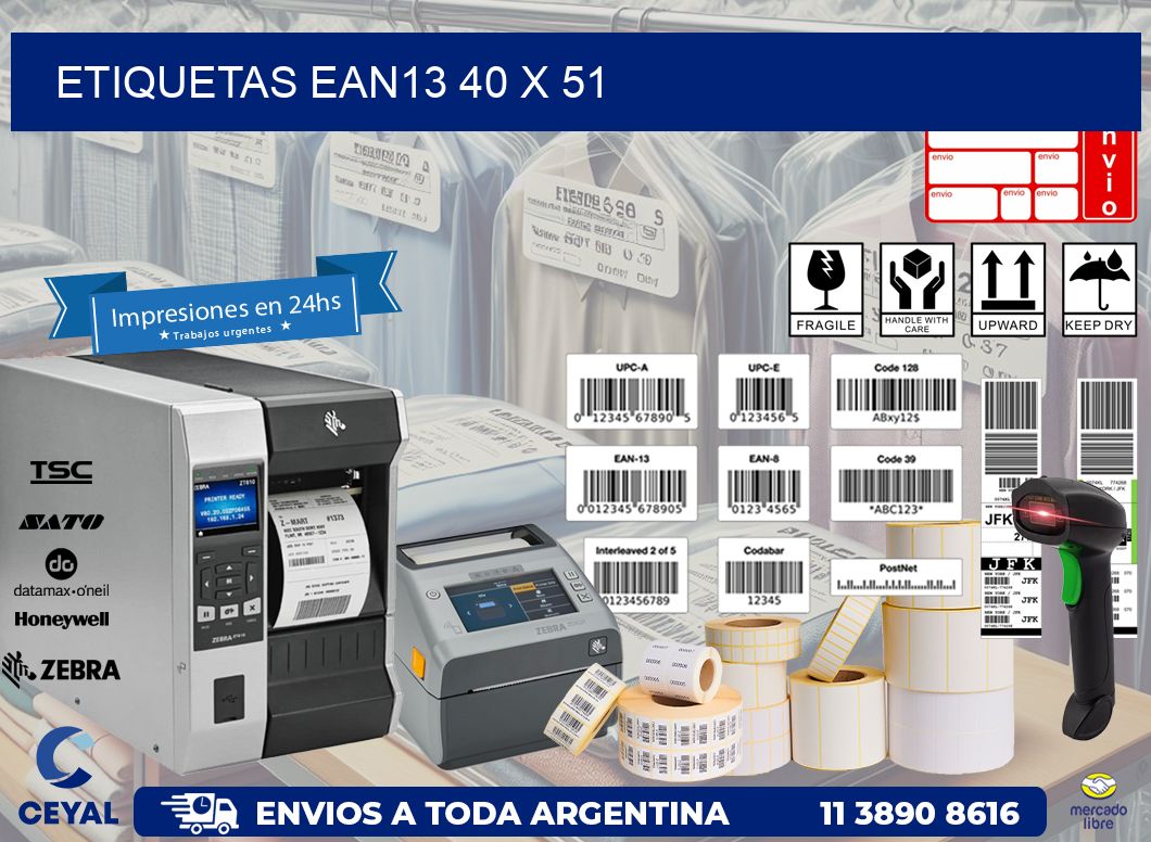 ETIQUETAS EAN13 40 x 51