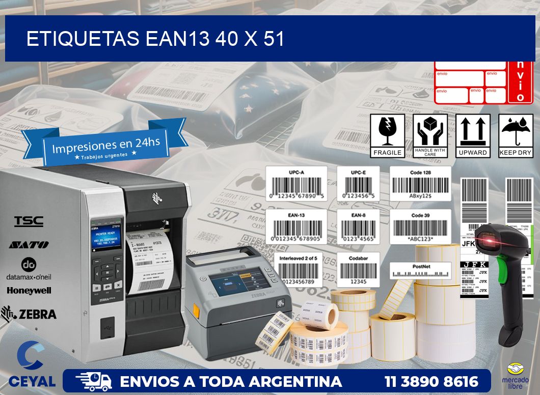 ETIQUETAS EAN13 40 x 51