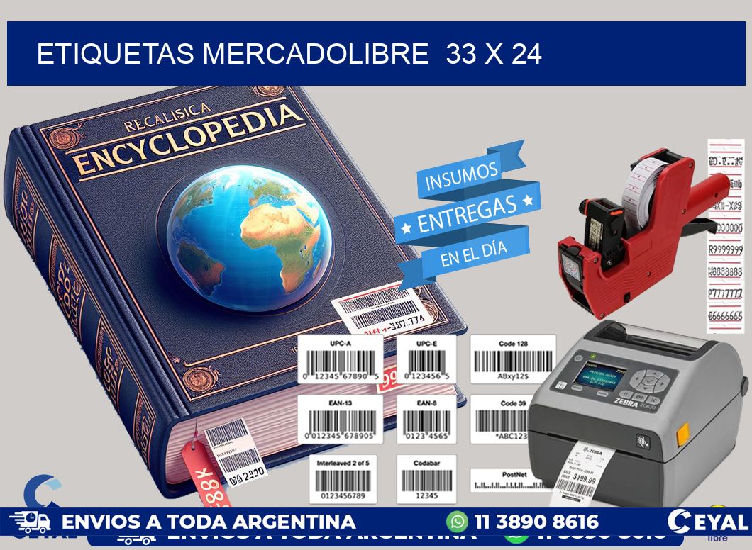 ETIQUETAS MERCADOLIBRE  33 x 24