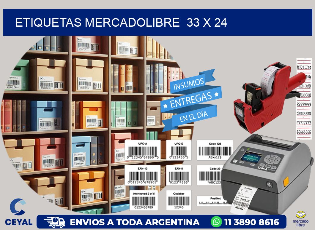 ETIQUETAS MERCADOLIBRE  33 x 24