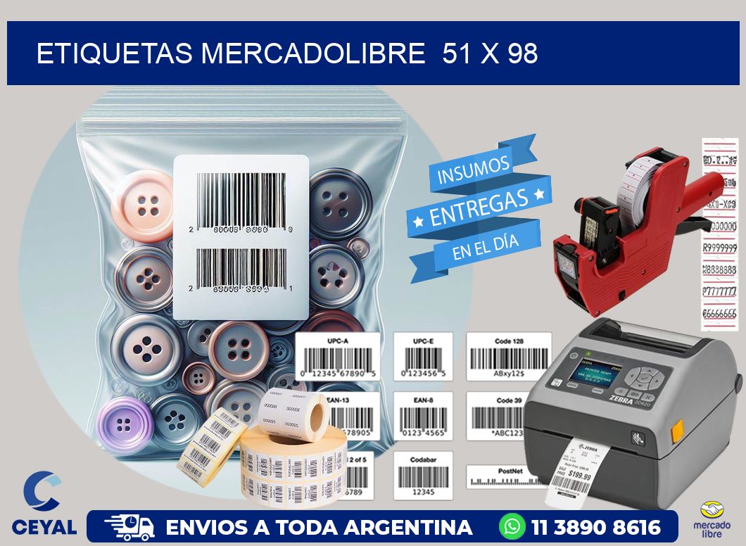 ETIQUETAS MERCADOLIBRE  51 x 98