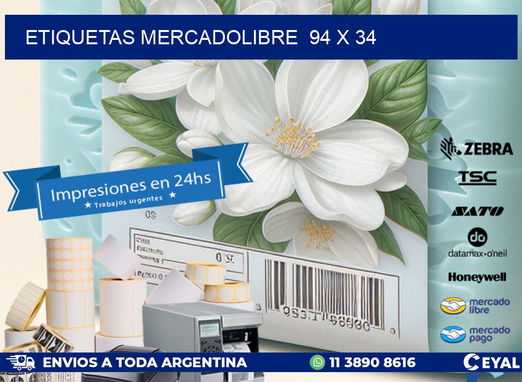 ETIQUETAS MERCADOLIBRE  94 x 34