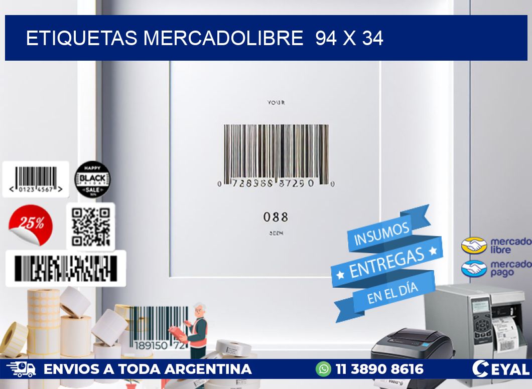 ETIQUETAS MERCADOLIBRE  94 x 34