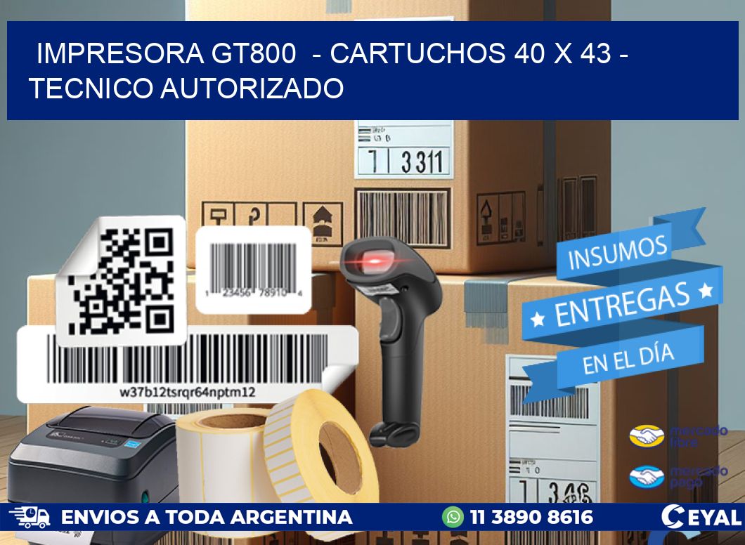 IMPRESORA GT800  - CARTUCHOS 40 x 43 - TECNICO AUTORIZADO