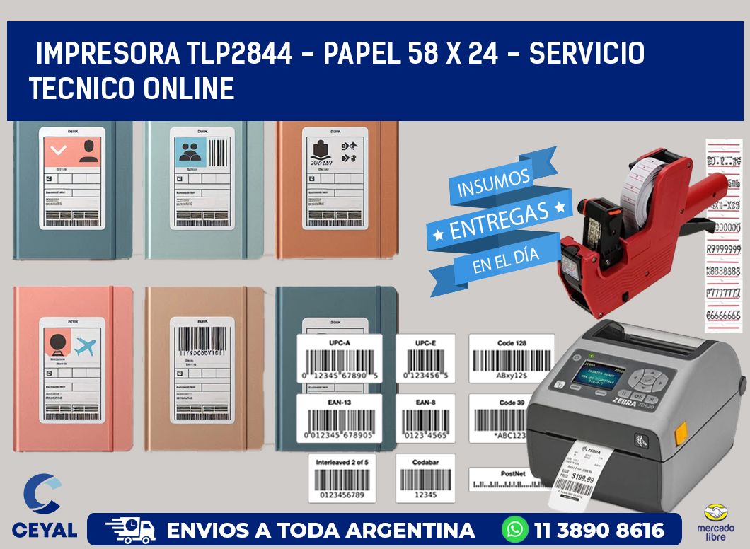 IMPRESORA TLP2844 - PAPEL 58 x 24 - SERVICIO TECNICO ONLINE