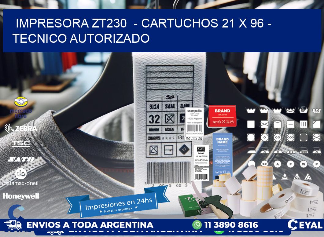 IMPRESORA ZT230  - CARTUCHOS 21 x 96 - TECNICO AUTORIZADO