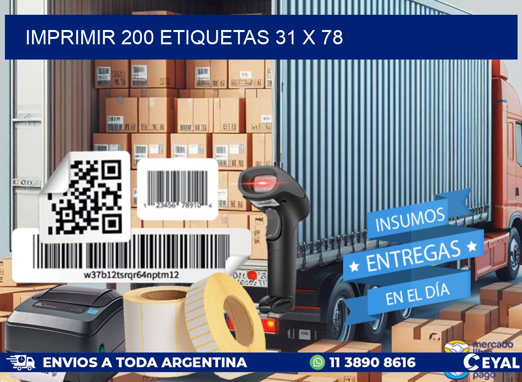 IMPRIMIR 200 ETIQUETAS 31 x 78