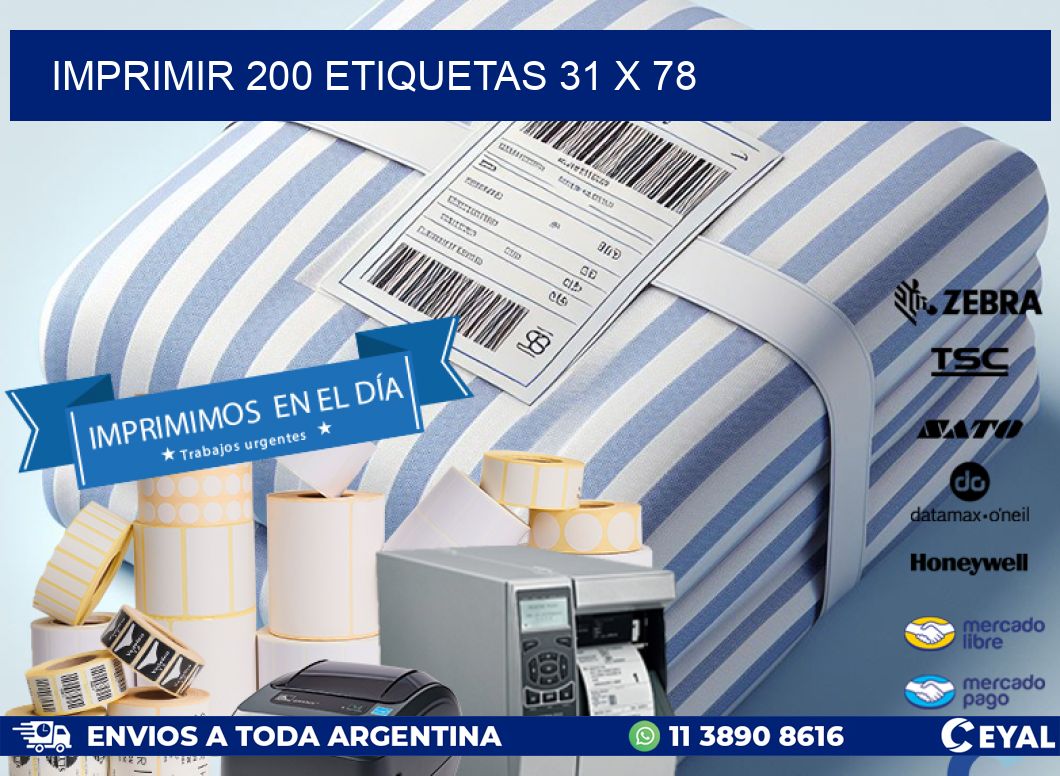 IMPRIMIR 200 ETIQUETAS 31 x 78