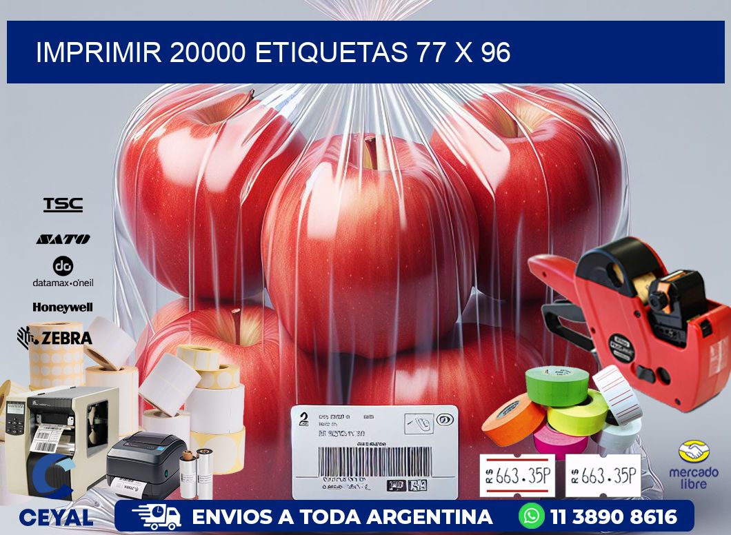 IMPRIMIR 20000 ETIQUETAS 77 x 96