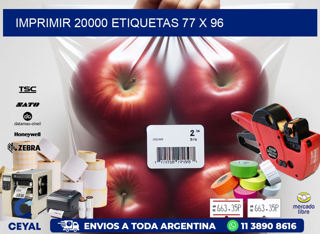 IMPRIMIR 20000 ETIQUETAS 77 x 96