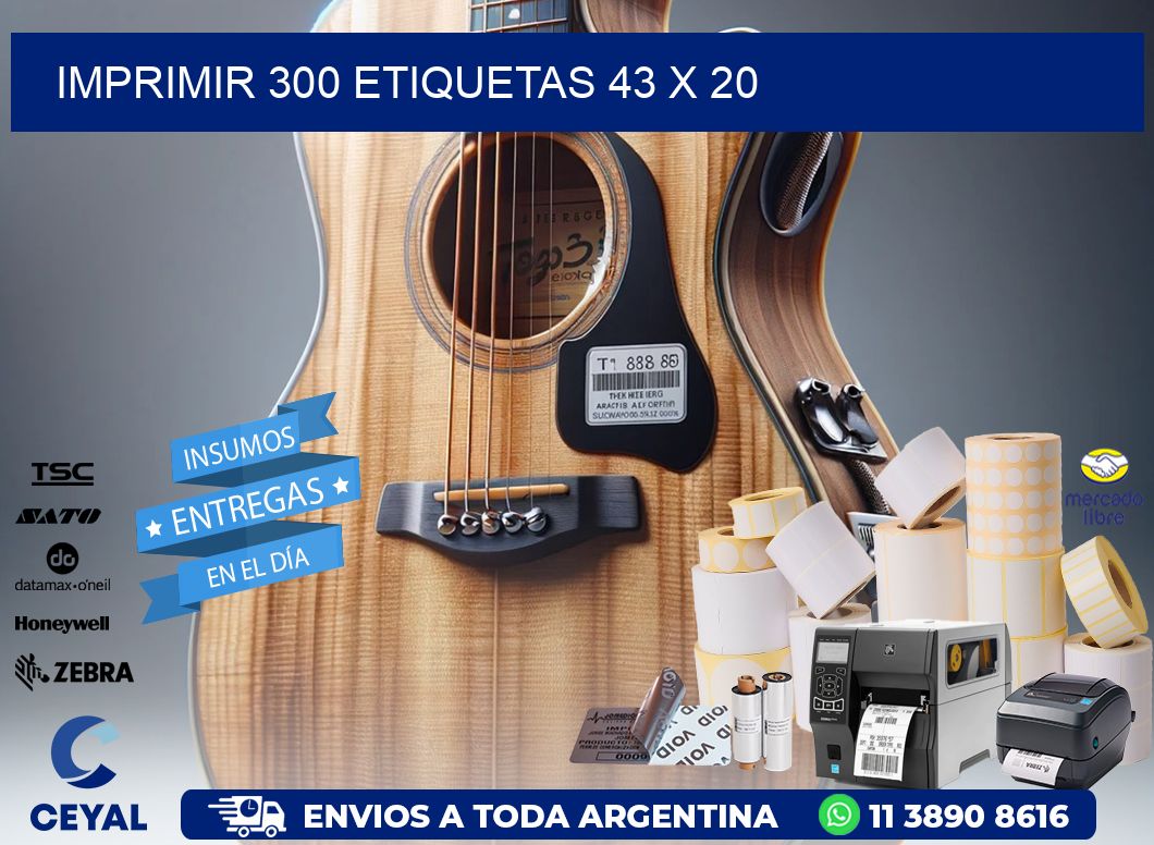 IMPRIMIR 300 ETIQUETAS 43 x 20