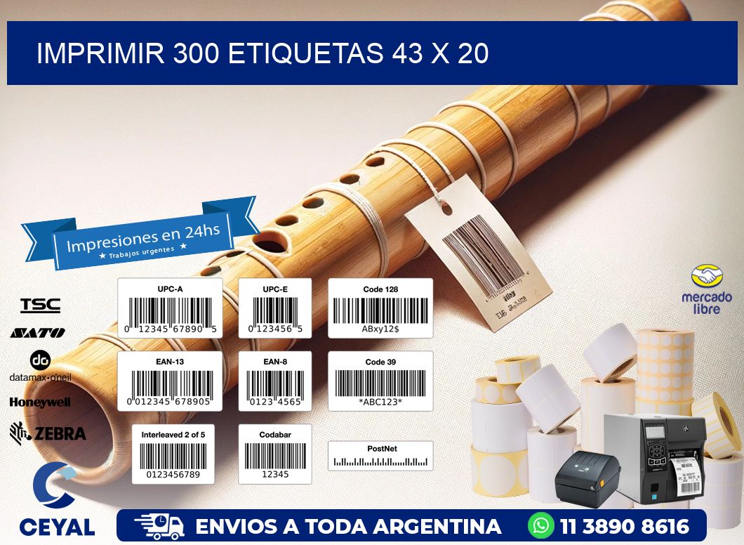 IMPRIMIR 300 ETIQUETAS 43 x 20