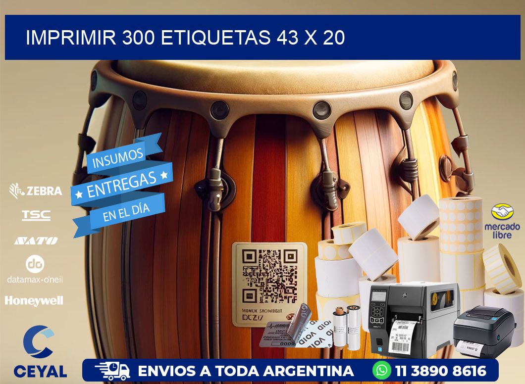 IMPRIMIR 300 ETIQUETAS 43 x 20