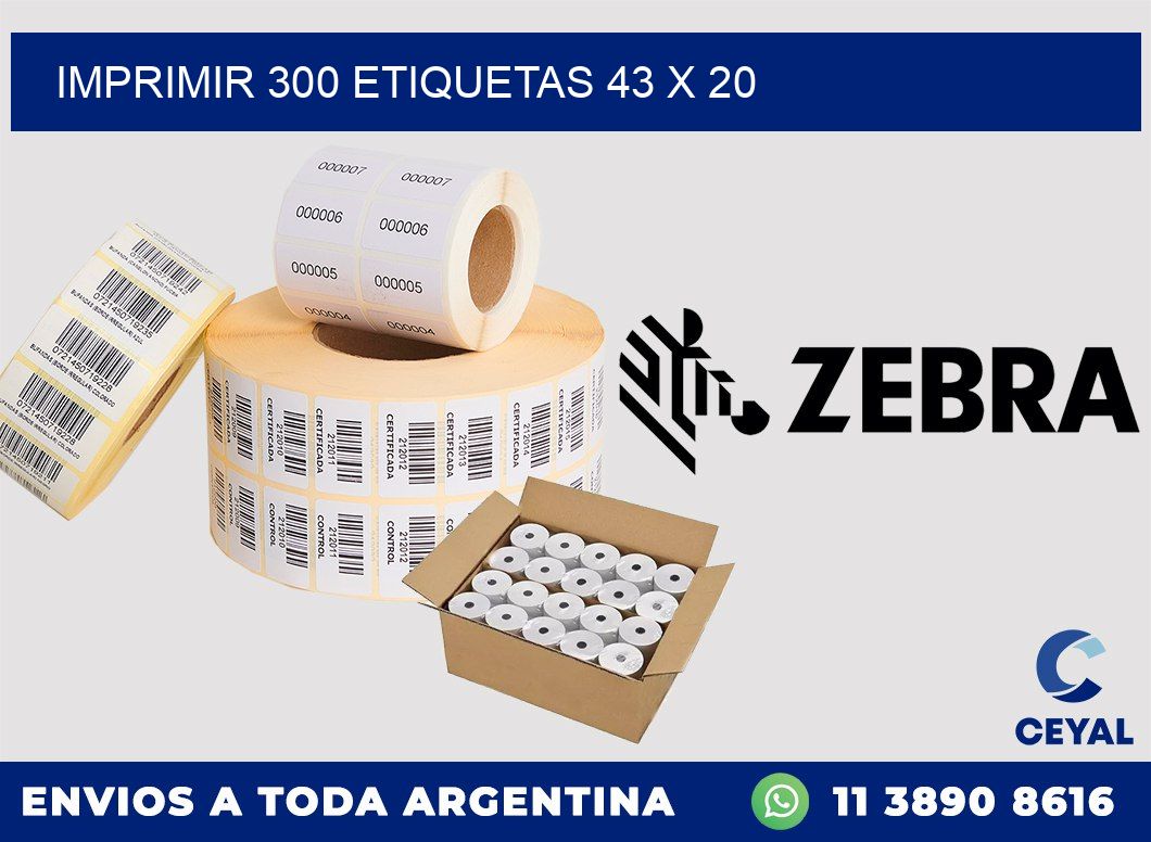 IMPRIMIR 300 ETIQUETAS 43 x 20