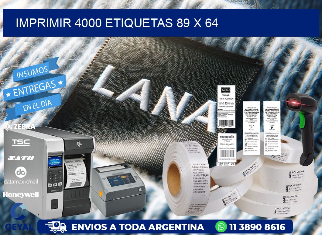 IMPRIMIR 4000 ETIQUETAS 89 x 64