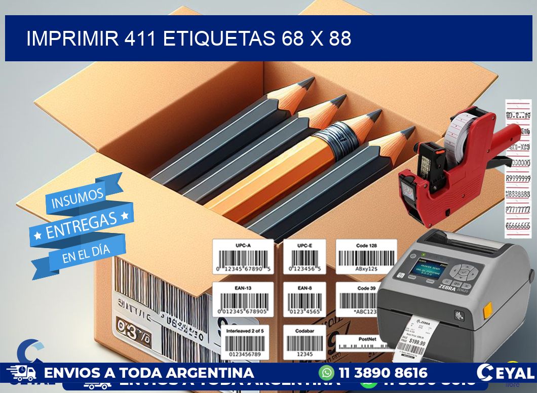 IMPRIMIR 411 ETIQUETAS 68 x 88