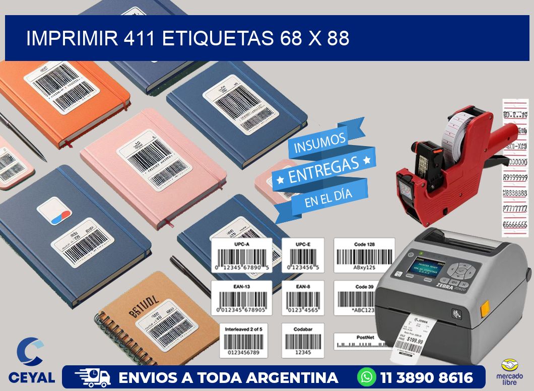 IMPRIMIR 411 ETIQUETAS 68 x 88